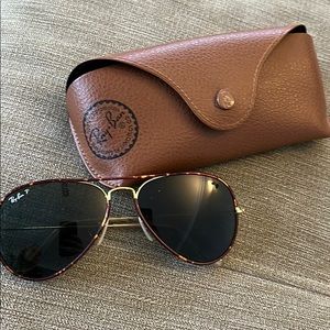 Ray Ban Tortoise Aviator Sunglasses w/ Case